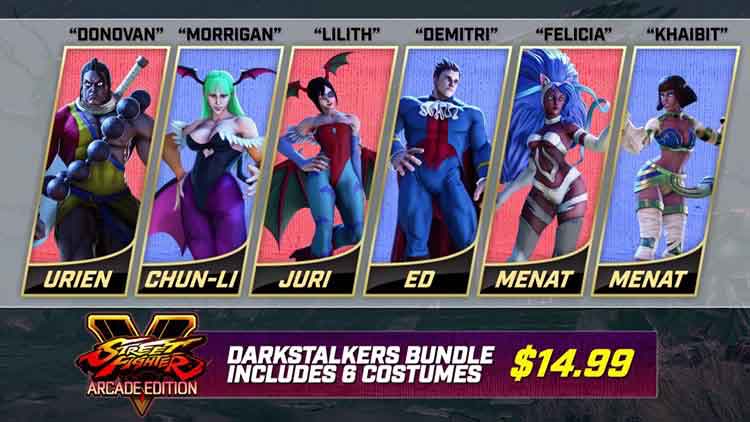 Skins Darkstalkers agora para Street Fighter V
